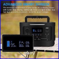 1000W 1166Wh Portable Solar Power Station Battery Generator Emergency Backup
