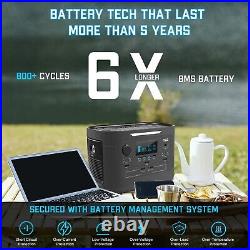 1000W 1166Wh Portable Solar Power Station Battery Generator Emergency Backup