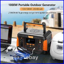 1000W Portable Solar Generator 932.4 Wh Power Station Emergency Power Supply New