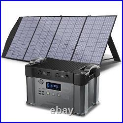 2000W Portable Power Station & 140W Foldable Solar Charger For Camping Outdoor