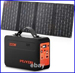 200W Portable Power Station with 23W Solar Panel 102.4Wh/32000mAh Outdoor USB-C