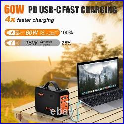 200W Portable Power Station with 23W Solar Panel 102.4Wh/32000mAh Outdoor USB-C