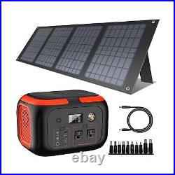 296Wh 600W Portable Power Station with 40W Solar Panel, Solar Generator Outdo