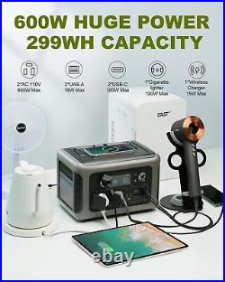 299Wh 600W LiF. Upgraded Version R600 Super-Quiet Portable Power Station