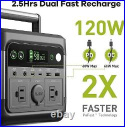300W Fast Charging Portable Power Station 298Wh/80000Mah Solar Generator Camping