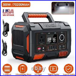 300W Portable Power Station Camping Battery Bank Backup Charger Solar Generator