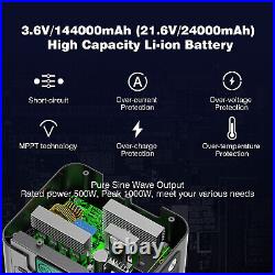 500W 144000mAh Power Station 518Wh Backup Lithium Battery Pack Solar Generator