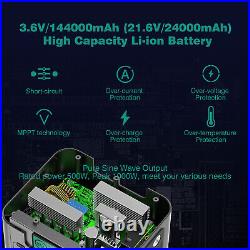 500W 144000mAh Power Station 518Wh Backup Lithium Battery Pack Solar Generator