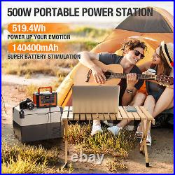 500W Portable Power Station 461Wh Solar Generators Battery Supply for Camping US