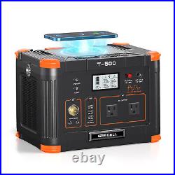 500W Portable Power Station Solar Generator 100W Solar Panel Power Supply Tool