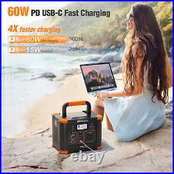 500W Portable Power Station Solar Generator 100W Solar Panel Power Supply Tool