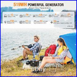 500W Portable Power Station Solar Generator 100W Solar Panel Power Supply Tool