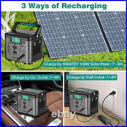 500W Solar Generator Power Station 518Wh Battery Pack Supply+100W solar panel