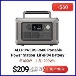 600W Portable Power Station R600, LiFePO4 Battery Backup with UPS Function MPPT