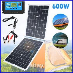 600W Solar Panel Supplies Kit 18V Battery Charger Controller Inverter Converter