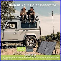 700W Portable Power Station & 100W Foldable Solar Panel Charger For Home Camping
