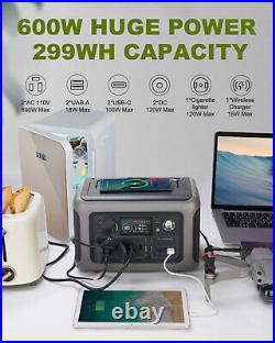 ALLPOWERS 299Wh 600W Portable Power Station Solar Backup MPPT Solar Generator