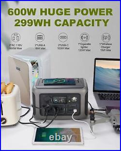 ALLPOWERS Portable Power Station 299Wh LiFePO4 600W Solar Generator Camping