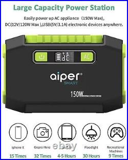 Aiper 150W Portable Power Station 167Wh 45000Mah Solar Generator Lithium Battery