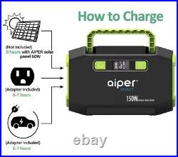 Aiper 150W Portable Power Station 167Wh 45000Mah Solar Generator Lithium Battery