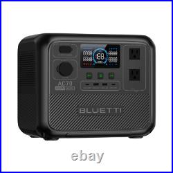 BLUETTI AC70 1000W 768Wh Portable Power Station Solar Generator for Fishing/Trip