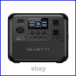 BLUETTI AC70 1000W 768Wh Portable Power Station Solar Generator for Fishing/Trip