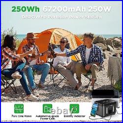 DBPOWER Peak 350W 250Wh 110V Portable Power Station Solar Generator Outdoor Camp