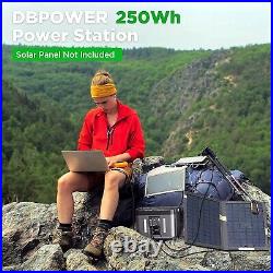 DBPOWER Peak 350W 250Wh 110V Portable Power Station Solar Generator Outdoor Camp