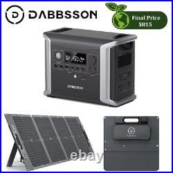 Dabbsson 1330Wh Portable Generator LFP Power Station&Waterproof 120W Solar Panel