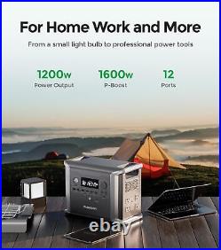 Dabbsson Portable Power Station 1330Wh Solar Generator Backup+2X120W Solar Panel