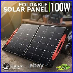 Foldable Portable Stand 100W Power Supply Camping Travel Emergency Solar Panel