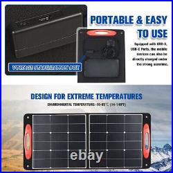 Foldable Solar Panel 100W Power Supply for RV Outdoors Emergency with Kickstands
