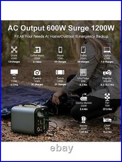 GOFORT Portable Power Station 550Wh 600W (Peak 1000W) Pure Sine Wave