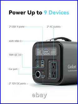 GOFORT Portable Power Station 550Wh 600W (Peak 1000W) Pure Sine Wave