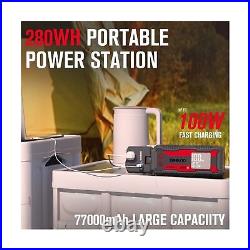GOOLOO GTX280 Portable Power Station, 280Wh Battery Powered Outdoor Generator
