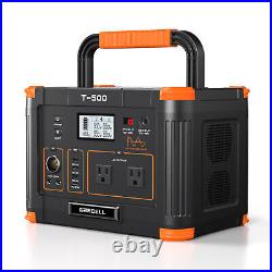 GRECELL 500W Portable Power Station Generator 100W Solar Panel Power Supply Tool