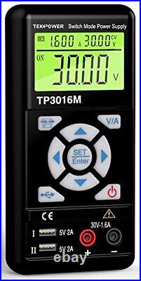 New Tekpower TP3016M Portable Handheld Variable DC Power Supply USB Port
