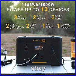 POWERNESS 1000W Power Station Emergency Backup 1166Wh Portable Solar Generator