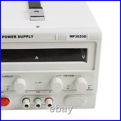 Portable DC Regulated Power Supply 0-30V 0-20Amp Adjustable with Power Line New