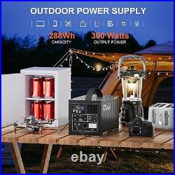 Portable Power Station 300W 288Wh LiFePO4 Battery Solar Generator for Outdo