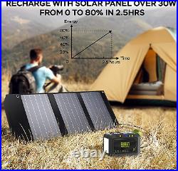 Portable Power Station 88Wh Camping Lithium Battery Solar Generator Fast Chargin