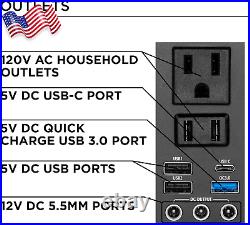 Portable Power Station & Solar Generator Pure Sine Wave AC Outlet 155Wh USA ONLY