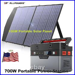 Solar Generator 700W Power Station Baterry &100W Solar Panel Foldable Portable